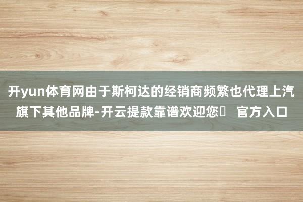 开yun体育网由于斯柯达的经销商频繁也代理上汽旗下其他品牌-开云提款靠谱欢迎您✅ 官方入口