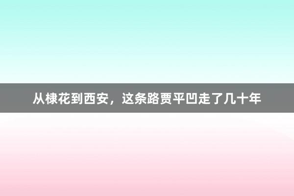 从棣花到西安，这条路贾平凹走了几十年