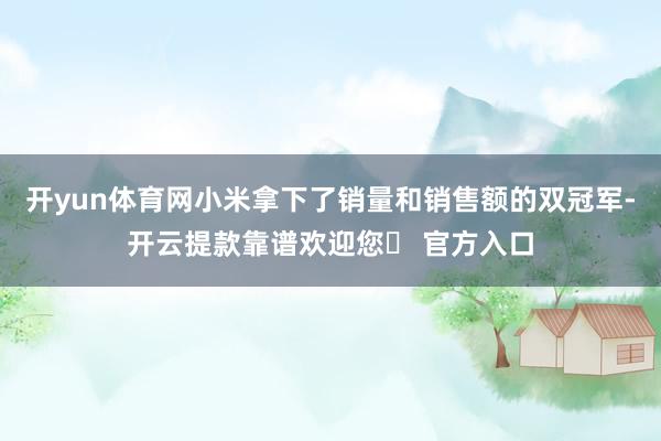 开yun体育网小米拿下了销量和销售额的双冠军-开云提款靠谱欢迎您✅ 官方入口